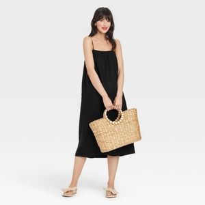 SOLD ✔️ NWOT A New Day Linen Spaghetti Strap Midi Dress - Black, S